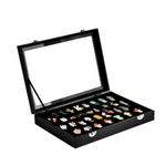 Pin Display Case, Dustproof Pin Collection Display Frame, Pin Storage Organizer Shadow Box Frame for Military Medal Jewelry Pin Badge Earring Rings Necklaces 11x8 Inch(Black)