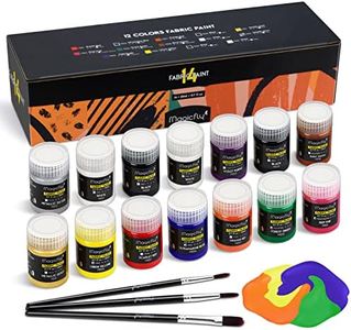 Magicfly Soft Fabric Paint Set of 14 Colours 20ml, Permanent Textile Paints Washable for Clothes Adult and Kid DIY Project, No Heating Need, for T-Shirt, Bags, Jeans, Canvas Shoes, with 3 Brushes