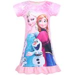 Z Fashion Elsa Princess Girls Nightgowns Girls Pajamas Nightdress Nightie for Toddler Girls 4-5Years