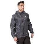 Peter Storm Men's Packable Lightweight Waterproof Jacket, Fixed Hood, Breathable, Adjustable Fit, Outdoors, Travelling, Camping & Hiking Clothing, Grey, L