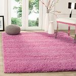 Carpet Elite Super Soft Microfiber Primium Quality Shagg Carpet Collection with 2 Inch Pile Height for Living Room & Bed Room Size 5x5 Feet Square Colour Pink