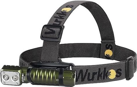 Wurkkos LED Headlamp Rechargeable,HD15 2000lm Right Angle Flashlight with 90 High CRI LH351D LED,Powerful SST20 LED Spotlight Head Light,IPX8 Waterproof for Adult Camping Hiking Running(Green)