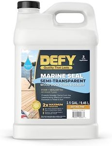 DEFY Marine Seal Semi-Transparent Wood Stain and Sealer in One - Natural Pine - 1 Gallon, Premium Marine Sealant for Decks, Docks, and Piers - Marine Wood Sealer Outdoor Waterproof Stain