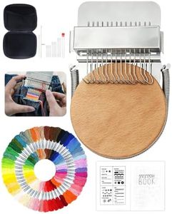 2026 Upgrad Visible Mending Kit, KnitPatch Darning Loom Kit for Beginners | Larger Solid Wood Base,Metal Spring Retainer, Hooks, Needles, Guide Book, Bag and 50-Color Cotton Thread for Knit Patch