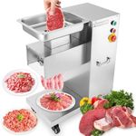 750W Commercial Meat Cutter Machine Stainless Steel Meat Slicer for Slicing, Shredding and Chopping 1100lbs/H (3MM)
