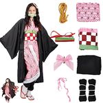 Pianocean Nezuko Costume, Nezuko Cosplay Kimono Cosplay Outfits, Anime Cosplay Costumes for Nezuko, Halloween Costumes Nezuko Cosplay Costume for Kids & Adults Halloween Carnival Party