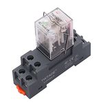 TWTADE/DC 24V Coil Electromagnetic Power Relay 10A 2DPT 8 Pins 2NO+2NC LY2NJ with YJTF08A-E Socket Base YJ2N-LY