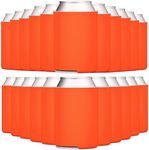 TahoeBay Blank Beer Can Cooler Sleeves (25-Pack) Bulk Sublimation Blanks for Vinyl Plain Collapsible Foam Can Sleeves Coolers for Soda Cans & Bottles Black White Assorted Solid Color (Pumpkin Orange)