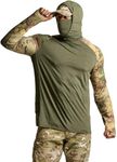 CQR Men's UPF50+ Sun Protection Shirts, Quick Dry Long Sleeve Rash Guard, Athletic Running Workout Fishing Cooling Shirts, Response Hoodie Soil Green & Utility Camo, XL