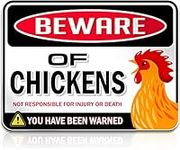 Bigtime Signs Beware of Chickens PVC 9"x12'' Decor Funny Warning Sign - Chicken Yard Decorations and Accessories - Gifts for Chicken Lovers - Chicken Coop Signs