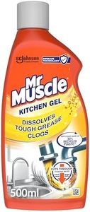 Mr Muscle Kitchen Drain Unblocker & Cleaner Gel, Dissolves Clogs, Works 3x Better Than Bleach,Safe for All Pipes, 500ml