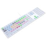 HRH for iMac G6 MB110LL/B MB110LL/A A1243 Keyboard with Numeric Keypad NumberPad Print: Avid Media Composer Functional Shortcuts Hot Keys Design Silicone Keyboard Skin Cover [US/EU Layout]