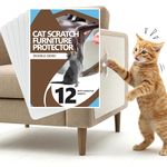 Furniture Protector from Cats, 12-Pack Double-Sided Anti-Scratching Sticky Tape, Cat Scratch Furniture Protector, Couch Protector from Cat Claws, Sofa Corners, Couch Corner Protector for Cats