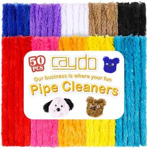 Caydo 50PCS Extra Thick Pipe Cleaners Craft Supplies 10 Colors Jumbo Pipe Cleaners Chenille Stems for Kids Craft DIY Projects Creative Decoration, (30 mm x 12 Inch)