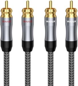 VANAUX Auidophile 2RCA Male to 2RCA Male Stereo Audio Cable, 75Ω OFC Subwoofer Cable,Digital Coaxial Cord for Home Theater, HDTV, Hi-Fi Systems(6ft/2m)