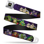 Buckle-Down Seatbelt Belt - Classic TMNT Group & Villain Poses Purple - 1.5" Wide - 24-38 Inches in Length