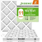 10x10x1 Furnace Air Filters MERV 11, Jaseng 6 Pack AC Furnace Filter MPR 1000 & FPR 7 Filtering, HVAC Air Filter Replacement (exact dimensions: 9 3/4"x9 3/4"x3/4")