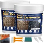 Black Rust Converter for Metal, 2-in-1 Rust Inhibitor Paint & Metal Primer Water-Based Rust Remover for Cars, Trailers, Fences, Industrial Tools, Long-Lasting Barrier 70oz