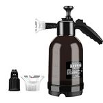 Portable Pressure Sprayer Bottle, 2L Snow Foam Pump Sprayer with Replacement Nozzle Multipurpose Hand Foam Sprayer Water Pump Spray Bottle for Car Cleaning Indoor Outdoor Garden Plants Watering, Black