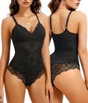 Nebility Women Waist Trainer Bodysuit Slim Full Body Shapewear Seamless Round Neck Jumpsuits Tummy Control Shaper