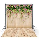 MEMOFOTO 5x7ft Photography Backdrops Flower Wall Butterfly Wood Photo Booth Studio Background For Kids