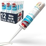 Kraken Bond RTV White Silicone Caulk - (12x10.1 fl.oz.) 100% Caulking Silicone Waterproof for Window and Door, Odorless Kitchen and Bathtub Caulk, 12 Pack