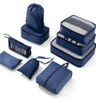 Meowoo Travel Packing Cubes,9 Pcs Travel Packing Organizers for Suitcase, Luggage Organizers Waterproof Multi-Functional Clothes Sorting Packages(Navy Blue)