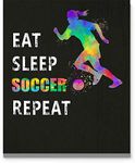 Eat Sleep Soccer Repeat Wall Art, 1