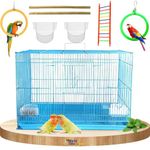 VAYINATO Petzlifeworld Powder Coated 2 Feet Metal Birds Cage Suitable For All Small Birds And Love Birds (Blue)