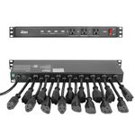 Tecmojo 1U Rack Mount 19 Outlet PDU Power Distribution Unit Power Strip Circuit Breaker fits 19-inch AV/Network/Server Cabinet/Closet/Enclosure