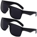 grinderPUNCH 2 Pack XL Polarized Men's Big Wide Frame Sunglasses - Large Head Fit (2 Pack Black)