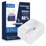 Suob Vacuum Storage Bags - Eco-Friendly Compression Bags for Space Saving, Ideal for Bedding, Pillows, Clothes and Blankets - 6 Pack Large Vacuum Seal Bags for Home Organization and Storage