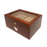 Quality Importers Desktop Humidor Milano Glasstop, Brown