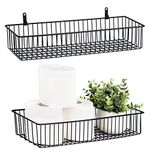 Wetheny Farmhouse Décor Metal Wire Organizer Storage Basket Bin (2 Pack)-Toilet Paper Storage-Organization and Storage for Bedroom, Bathroom, Kitchen Cabinets, Pantry, Laundry Room, Closets (Black)