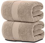 White Classic Luxury Soft Bath Sheet Towels - 650 GSM Cotton Luxury Bath Towels Extra Large 35x70 | Highly Absorbent and Quick Dry | Hotel Collection Extra Large Bath Towels Oversized, Taupe, 2 Pack