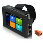 EVERSECU 5 in 1 CCTV Tester Support Upto to 4K IP Camera and 720P/1080P/3.0mp/4.0mp/5.0 Megapixel AHD, TVI, CVI and CVBS Analogue Camera, Security Video Monitor with 4" Touch Screen