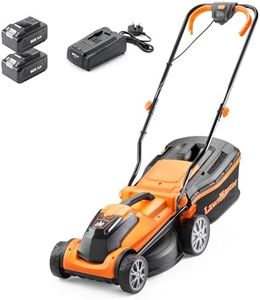 LawnMaster MX 24V 34cm Cordless Lawnmower Plus Spare Battery, MX 24V 4.0Ah Lithium Ion Battery and Fast Charger - With Rear Roller (34cm Mower)