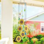 Howarmer Sunflower Gifts for Women Wind Chime, Sunflower Gifts, Wind Chimes for Outside, Thank You Gift for Mom Friend Sisters- Christmas, Birthday, Thanksgiving Day