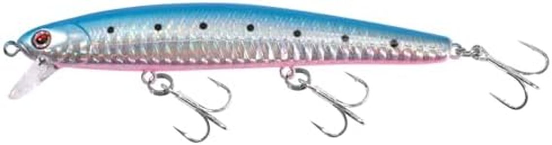 LITTMA-California Surf Fishing, Surf Minnow 110, LITTMA Saltwater Jerkbait Crankbait Surf Flash Fishing Salt Pro Lure Minnow 110, Metallic Sardine Super Glow, Halibut Striper Fishing Lures