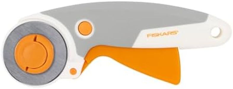 Fiskars Taglierino con lama rotante, Con lama Ø 45 mm, Per destrorsi e mancini, Arancione/Bianco/Grigio, 1003910