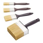 Fit For The Job 4 piece Woodcare Brush for Applying Woodstains, Varnish, Preservatives on All Types of Wood inc. Sheds & Fences, Furniture, Smooth Planed & Rough Sawn Timber, 1", 1.5", 2", Block Brush