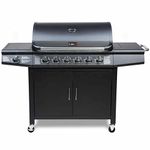 CosmoGrill Pro Deluxe 7 Gas Burner 6+1 Barbecue Grill, Stainless-Steel Warming Rack, Side-Burner, Built-in Temperature Gauge for Home Garden Party Outdoor Cooking (93416)