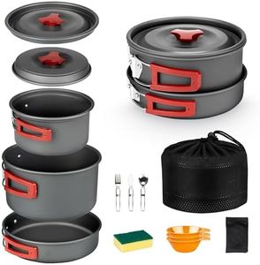 Alocs 13pcs Camping Cookware, Portable Camping Essentials with Accessories, Camping Gear Camping Cooking Set for Outdoor Cooking, Backpacking, Hiking and Picnic.
