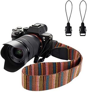 WANBY Weave Camera Canvas Neck Shoulder Camera Strap with Quick Release Buckles Vintage Print Soft Camera Straps for Women Men All DSLR SLR Cameras (Multicolor)