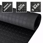 Trident Coin Rubber Flooring 3mm Thick Non Slip Mats For Camper Van, Anti Slip Matting Roll For Shed, Gym, Garage & Workshop. Black Non slip Matting Roll, Length: 0.5M