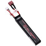 Airsoft Lipo Battery Rechargeable 7.4V 1100mAh Lipo Battery Rechargeable High Capacity 2S 25C Battery with T Plug Connnector (T Plug) for Version Airsoft