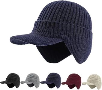 2026 New Cozy Head Beanies for Women Men, Outdoor Winter Warm Knitted Cozyhead Hats with Brim and Ear Flaps (Blue)