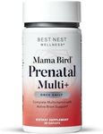 Best Nest Wellness Mama Bird Prenatal Multi Plus - Prenatal Care Supplement Supports Brain & Digestive Health - Vegan Multivitamin with L-Methylfolate, Probiotics & More - 30 Caplets (30 Servings)