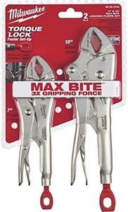 Milwaukee 2 Piece 7" & 10" Curved Jaw Locking Pliers with Maxbite 48-22-3702