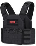 OneTigris PLPC Plate Carrier - Airsoft Vest Molle Tactical Vest Advanced Version 500D Nylon Military Combat Vest for Paintball Airsoft Wargame CS Outdoor(Black)